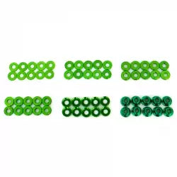 HOBBYTECH Set de rondelles et écrous anodisés en alu vert HT525010V